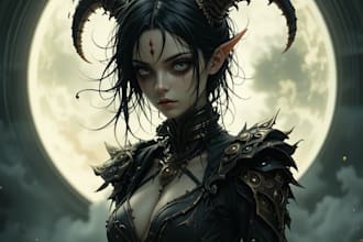 draw realistic fantasy horror character