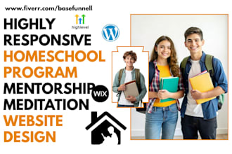 build homeschool programs website mentorship meditation public speaking website