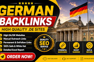 do 100 high authority german backlinks on real  de websites