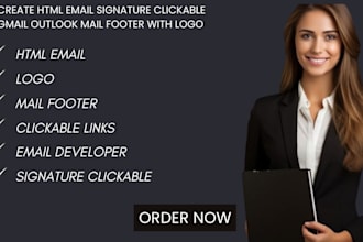 create html email signature clickable gmail outlook mail footer with logo