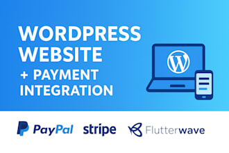 create website wordpress and setup payment