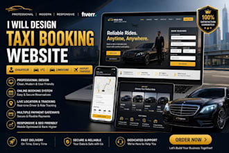 design taxi booking website, chauffeur, vtc, limousine, airport transfer website