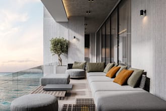 renew 3d home apartment,interior cozy livingroom, dinning area, furniture render