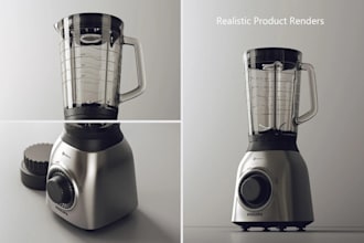make premium 3d product mockups lifestyle renders packshot hero shots 360 HD