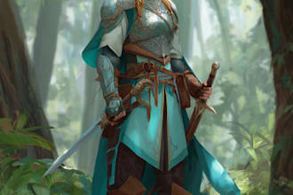 draw a dnd character art and dnd character illustration