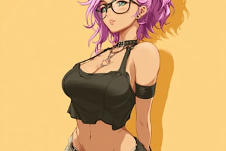 draw lewd anime character, nsfw, furry, fanart and oc