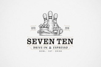 create bar nightclub restaurant bowling logo design