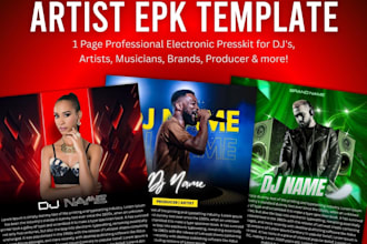 design electronic press kit, artist epk, speaker kit, one sheet, music, dj epk,