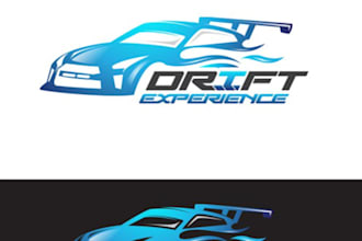 draw car , automotive , auto mobile , car drift logo