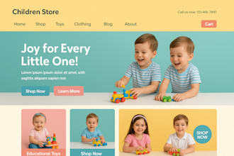 design baby clothing shopify store, baby clothing website, baby clothing store