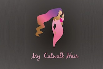 design innovative hair extensions supply company logo
