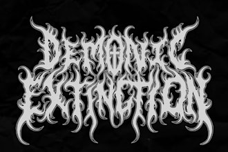 make a dark and sharp black metal logo