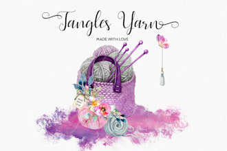 design yarn shops, knitting stores, and crochet businesses logo