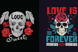 make vintage vector illustration of skull roses and tattoo logo