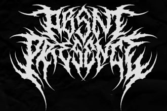 design an old school metal deathcore band logo