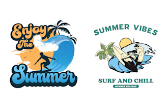 create retro typography t shirt summer surfing logo
