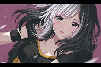 draw your character in anime style illustration