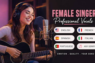 sing as female singer in english portuguese spanish french italian any genre