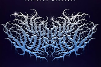design a brutal sludge metal band logo