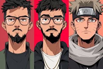 create portrait, bust up, pfp, in cool anime style