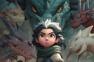 illustrate fantasy book, children book cover, e book cover design