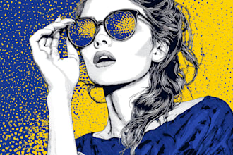 draw a retro pop art roy lichtenstein style