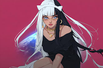 draw anime art, manga art, original character, and vtuber