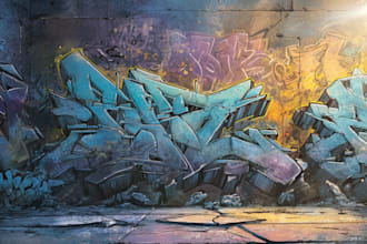 make graffiti logo or graffiti illustration with copyrights