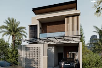 create realistic rendering 3d exterior house and building