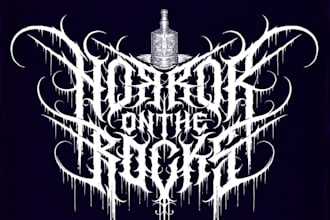 make a vintage death metal logo for merch