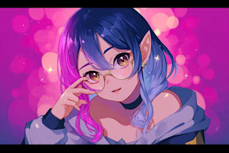 draw anime character , pfp, avatar or oc art illustration