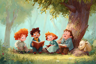 create stunning children book illustration package for KDP
