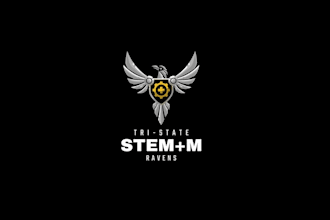 design stem school raven smart fierce futuristic mascot logo