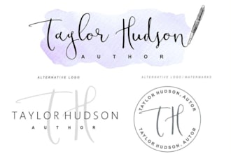 design a minimalist author or perfect feminine logo author website