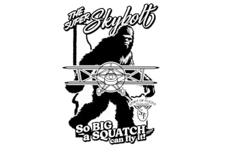 design super sky bolt saquatch tee shirt logo
