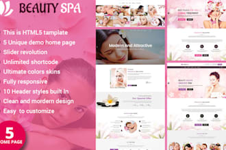responsive beauty salon website, spa website, makeup artist, cosmetic website