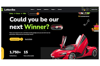design raffle giveaway website competition landing page event ticket website