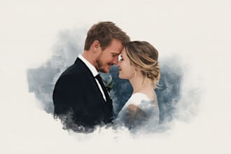 make a watercolor couple portrait