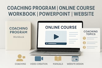 create coaching program, coaching video, coaching website, online course, manual