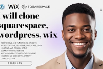 copy duplicate clone wordpress website, clone wix squarespace, elementor clone