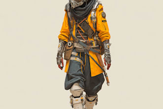 a sci fi character illustration or sci fi character