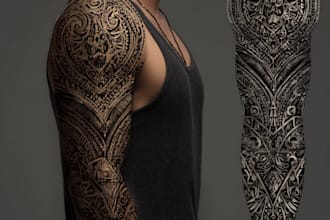 make tattoo design with ethnic ornament or animal print