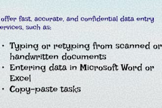 do fast and accurate typing, retyping, data entry, and copy paste work