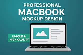 create professional and realistic macbook mockups design