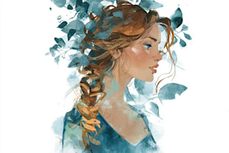 draw watercolor portrait illustration