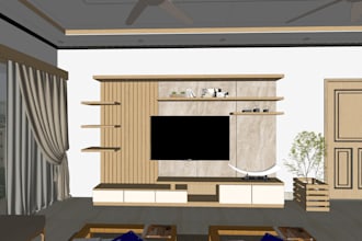 do sketchup 3d modeling of interior space