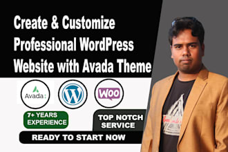 create and customize professional wordpress website with avada theme