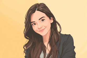 draw your photo to vector cartoon portrait profile