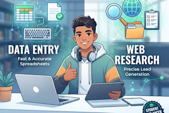 provide expert web research, lead generation, and data entry services