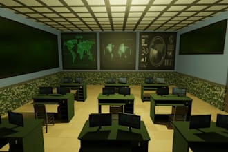 do 3d military base design, underground bunker design, tower design and basement